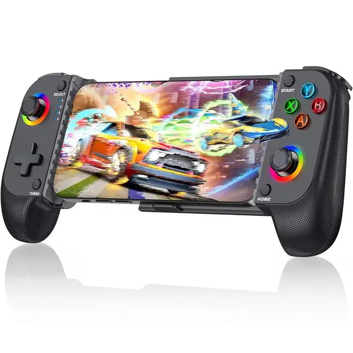Manette de jeu sans fil 7009F pour iOS/Android avec joystick à effet Hall et éclairage RGB