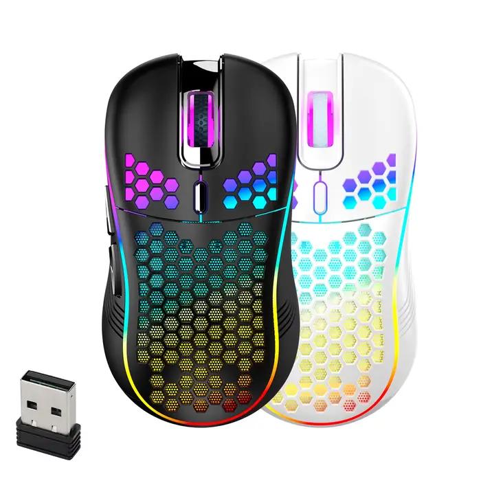 Souris de jeu sans fil nid d'abeille 2.4G USB