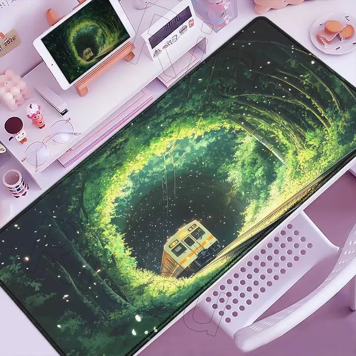 Superbe belle fleur verte paysage tapis de souris grand e-sport ordinateur clavier