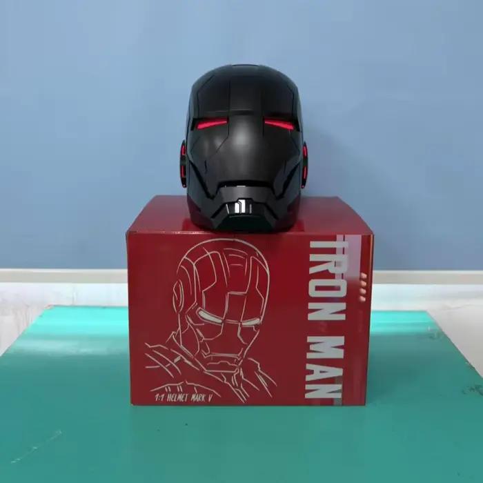 Casque Iron Man Mk5 1/1, portable et transformable, ouverture et fermeture électriques à commande vocale, objet de collection et de décoration