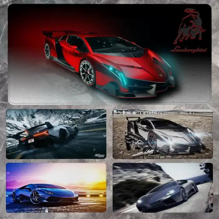 Tapis de souris COOL L-Lamborghinies en microfibre de caoutchouc antidérapant, pour jeux vidéo et bureau, personnalisable avec plusieurs couleurs pour un look unique et durable