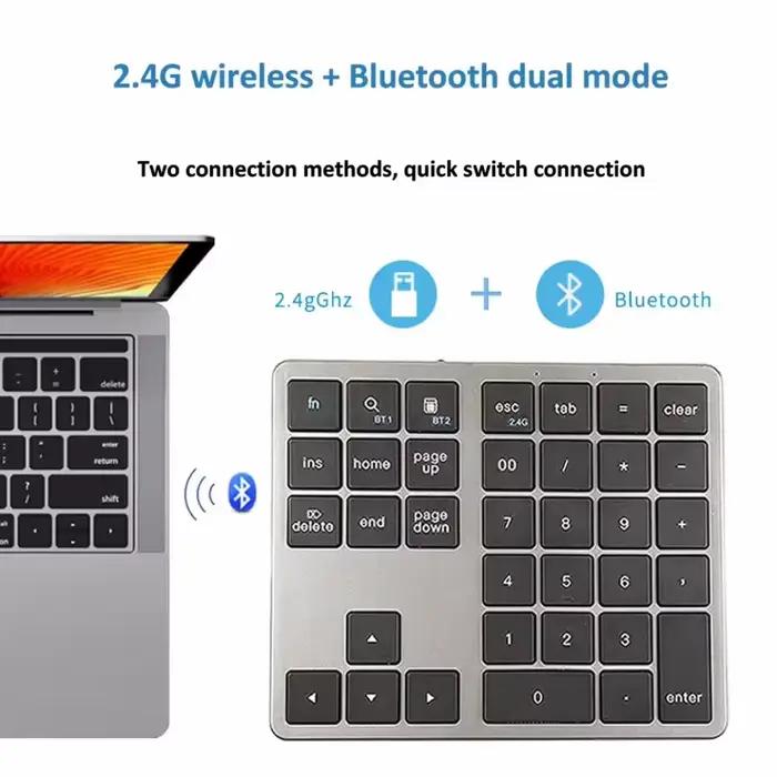2.4 Ghz sans fil + Bluetooth clavier numérique K35 pavé
