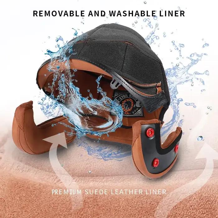 Casque de moto rétro 3/4 ouvert CYRIL B206, léger, vintage, pour homme et femme, homologué DOT ECE