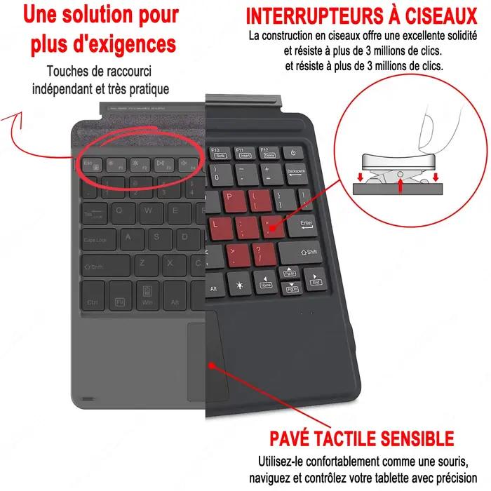 Clavier rétroéclairé pour Microsoft Surface Pro 3 4 5 6 7 8 9 X Go 1 2 3 Trackpad