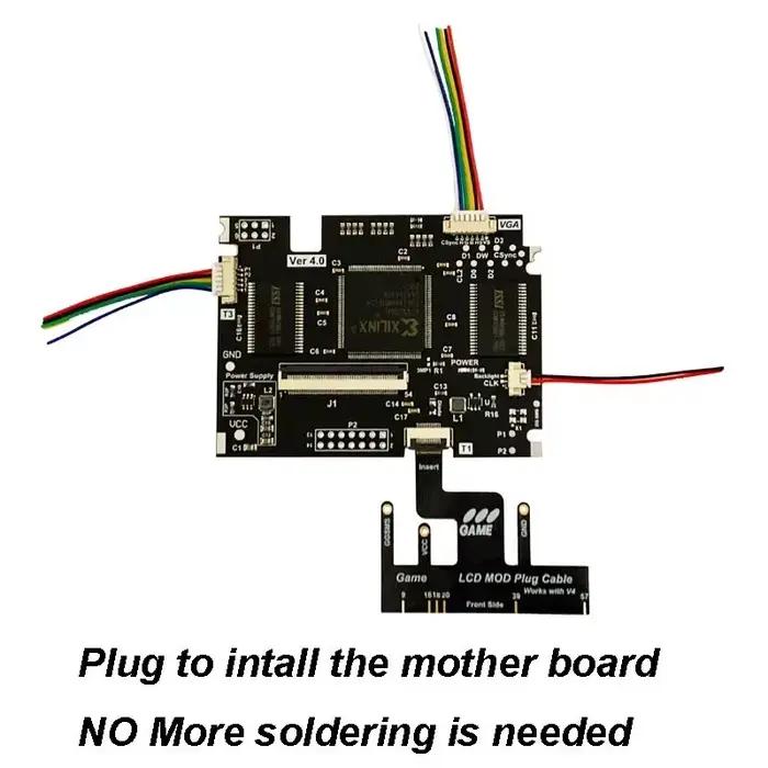 Kit d'écran LCD Full Display HighLit pour console Game Gear GG V4.2 avec sortie VGA et luminosité réglable