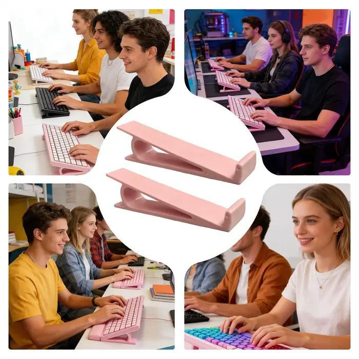 Rehausseur de clavier ergonomique antidérapant 2 pièces réglable pour réduction de la fatigue clavier bureau maison configuration professionnelle à offrir