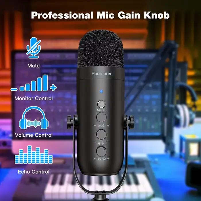 Haomuren-Kit de microphone professionnel à condensateur cardioïde