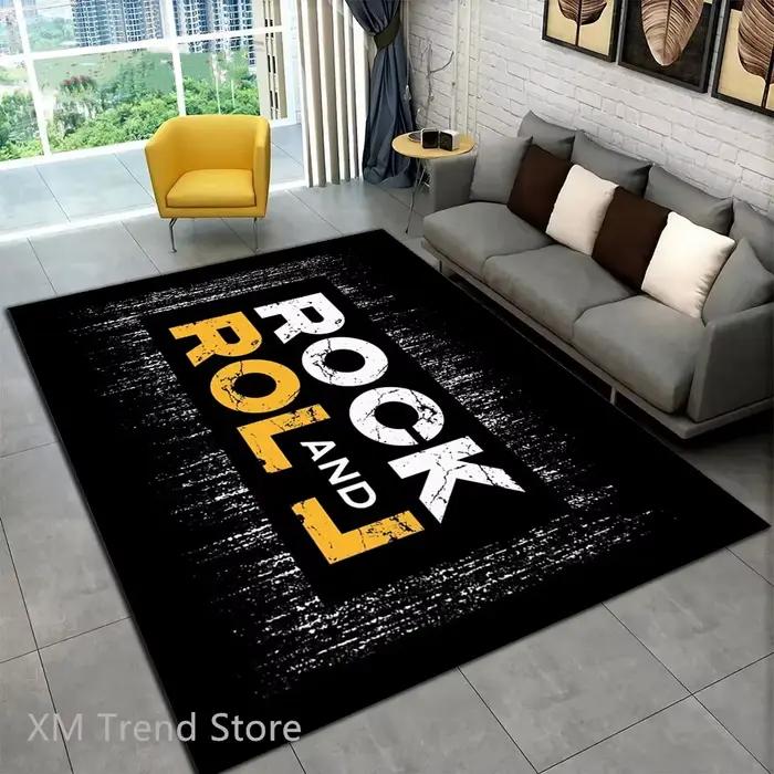 Tapis de musique rock and roll, tapis de cuisine, tapis d'entrée, décoration de sol de chambre à coucher, tapis de salon, tapis anti-ald