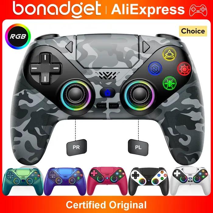 Manette Bonacell sans fil pour PS5 et PC avec effets Hall RGB, joystick linéaires, programmation Turbo et Marco, compatible pour PlayStation 5 Pro et Slim, ambiance lumineuse personnalisable, expérience de jeu ultime