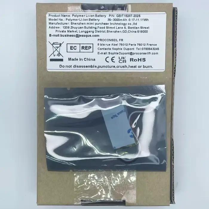 Batterie de remplacement originale 1100mAh BAT00002 BAT00004 WW452050-2P pour casque Schuberth C3 Pro C3Pro