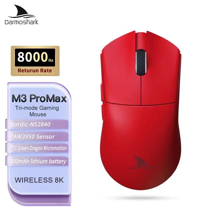 Darmoshark souris de jeu M3 Pro Max sans fil 4K/8K Bluetooth Tri-Mode PAW3950 nordique 52840 30K DPI jeu Macro