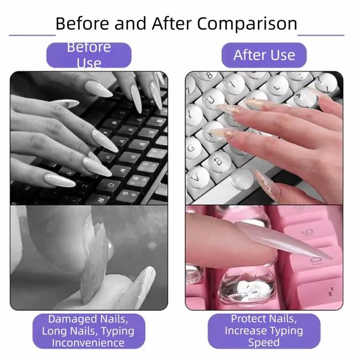 Autocollants de clavier en silicone pour doigts longs
