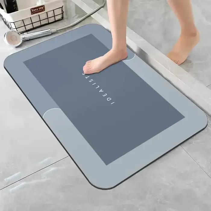 Tapis de bain terre de diatomées, Super absorbant, antidérapant, séchage rapide, doux, pour salle de bain, douche, buanderie, chambre à coucher, cuisine, camping-car