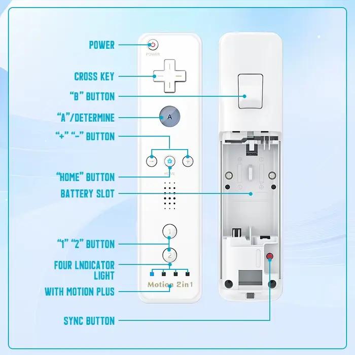 Contrôleurs pour Nintendo Wii 2 en 1 contrôleur gauche droite en option mouvement Plus ensemble jeu télécommande Joystick manette de jeu sans fil