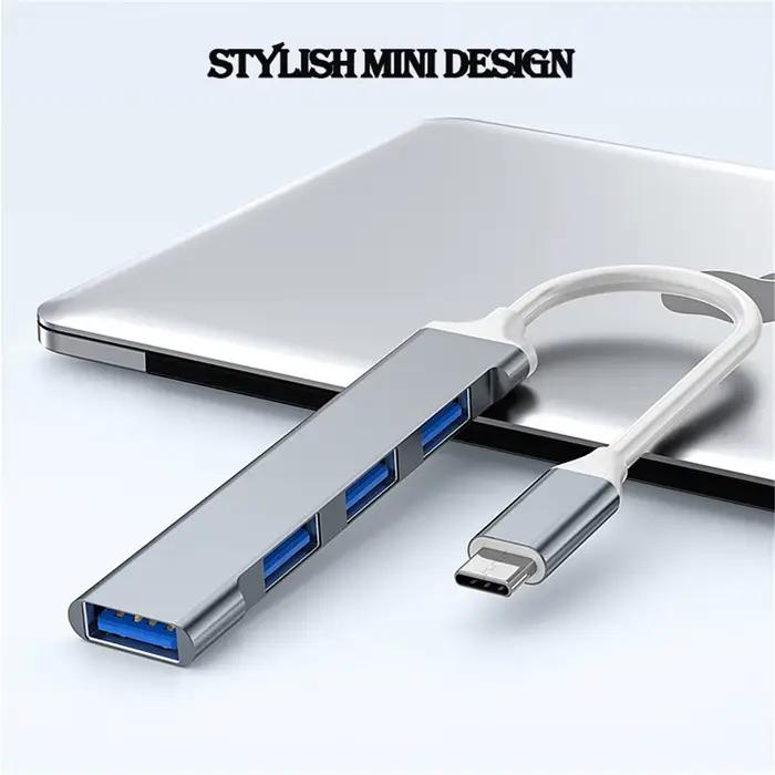 Hub USB 3.0 Hub USB 4 ports haute vitesse Type c séparateur 5Gbps pour accessoires informatiques HUB Multiport 4