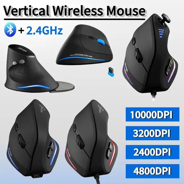 Souris ergonomique filaire verticale silencieuse rechargeable ZELOTES T20 pour ordinateur portable