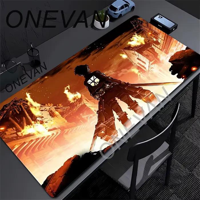Tapis de Souris XXL Gaming Attack on Titan Anime avec Bordures Renforcées pour Ordinateur Portable et Clavier
