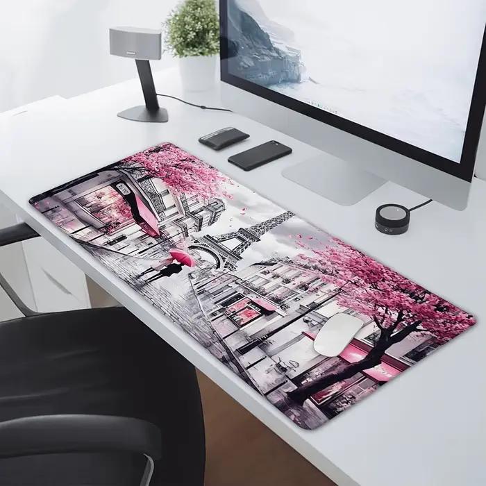 Grand tapis de bureau en fleurs de cerisier de Paris