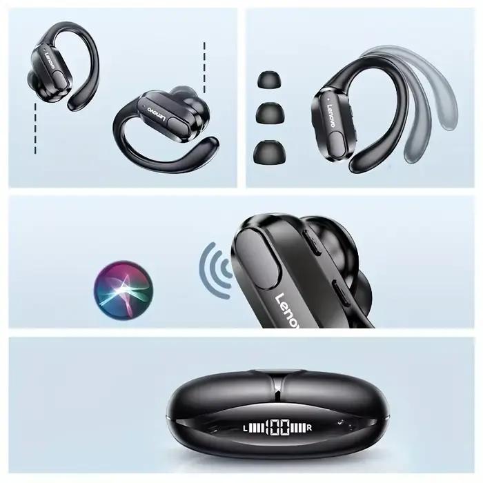 Lenovo XT80 casque sans fil Bluetooth 5.3 écouteurs véritable avec micro bouton contrôle réduction du bruit crochets