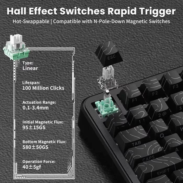 ATTACK SHARK X82PRO HE clavier de jeu à interrupteur magnétique
