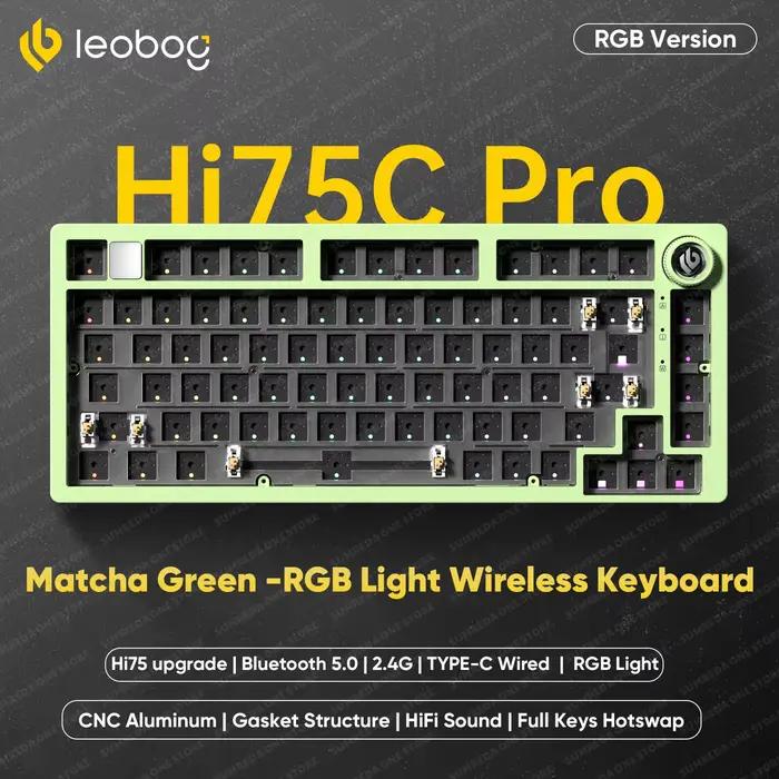 Leobog Hi75C Hi75C Pro clavier mécanique sans fil 75% Kit de disposition 81 touches en aluminium BT 2.4G filaire Hotswap clavier rvb de jeu
