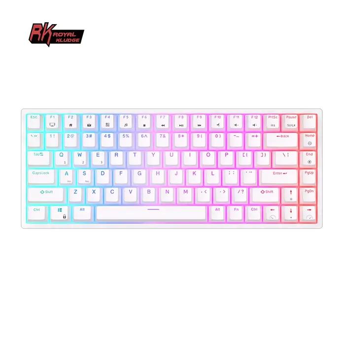 Royal Kludge clavier de jeu sans fil brésilien 84 touches rvb Tri-Mode BT5.0/2.4G/claviers mécaniques filaires