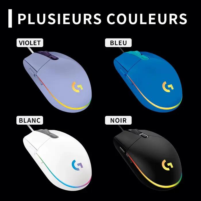 Souris de jeu filaire USB Logitech G102/G203