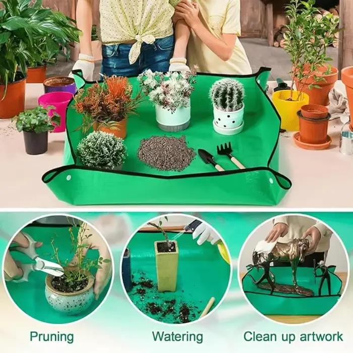 Tapis de jardinage épais, imperméable et résistant aux taches, turquoise, durable, facile à nettoyer, pour mélanger la terre, 1 pièce
