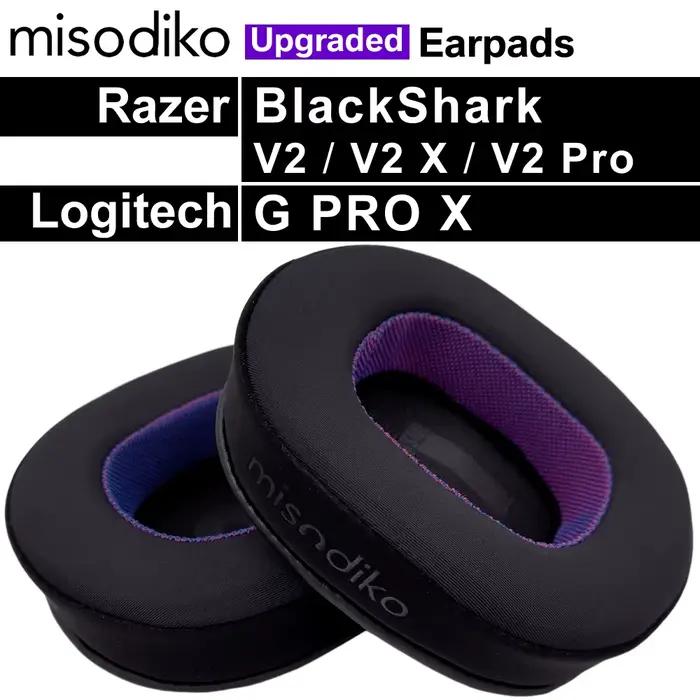 Misodiko – oreillettes de remplacement améliorées pour casque de jeu Razer BlackShark V2/ V2 X/ V2 Pro
