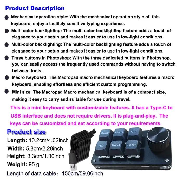 Clavier personnalisable à 6 touches