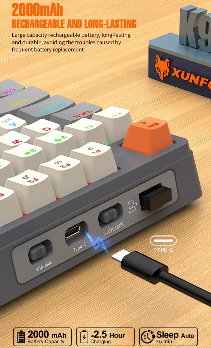 Clavier mécanique sans fil français 96 touches