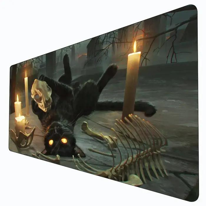 Tapis de jeu Magic The Gathering (MTG) « Chat Noir Mystérieux »