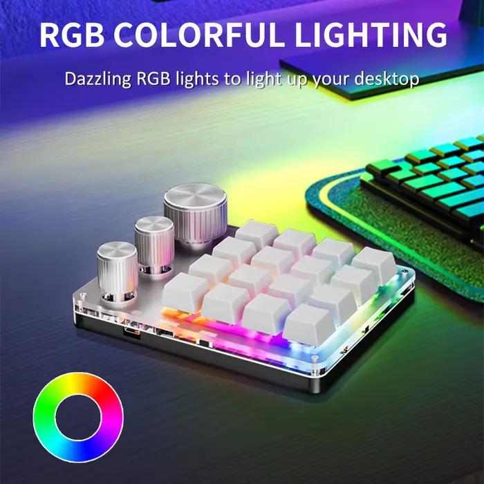 16 touches 3 boutons clavier de jeu mécanique USB filaire Bluetooth-Support/programmation 2.4G