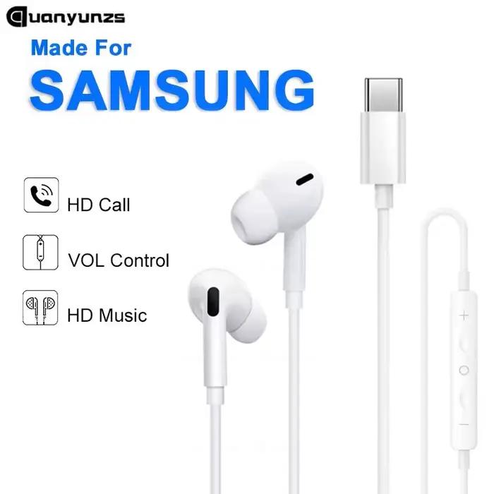 Écouteurs filaires pour Samsung Galaxy S24 S23 S21 S22 S20 Plus