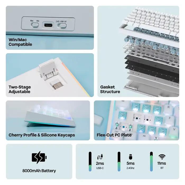 Précommande du clavier mécanique G84 PRO(EPOMAKER) 80% QWERTY ANSI US Layout filaire/Bluetooth/sans fil 2