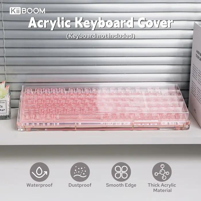 KiiBOOM Housse anti-poussière en acrylique pour clavier mécanique compact 75%/96%/98% avec bord lisse