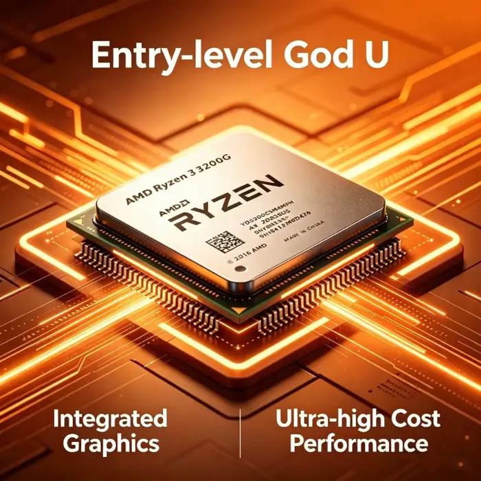 Processeur de bureau AMD R3 3200G 4C 4T 3.6GHz AM4 65W avec carte graphique Radeon Vega 8
