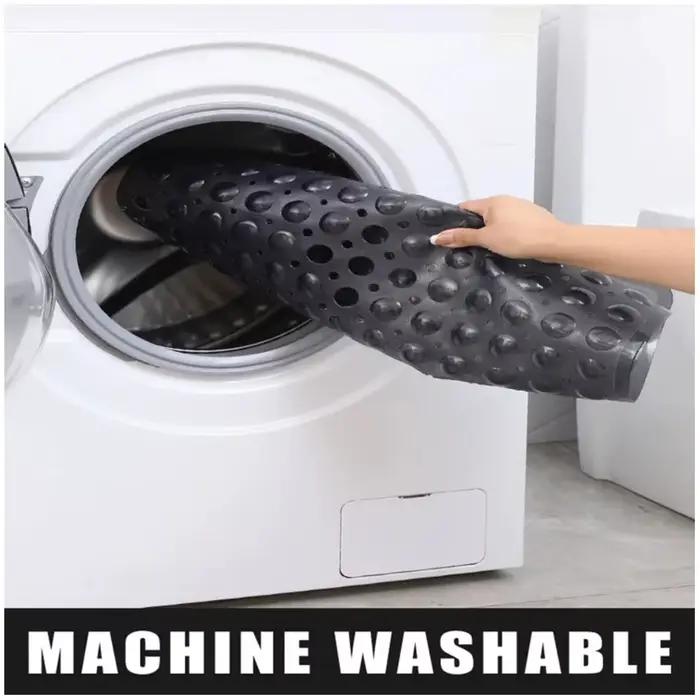 Tapis de bain carré, tapis de bain antidérapant avec ventouse, tapis de bain, trou de vidange, lavable en machine