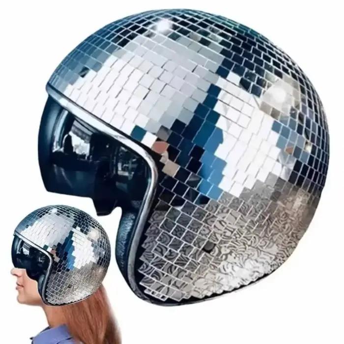 Casque Premium à Effet Miroir Scintillant Conception Entièrement Réfléchissante Visière Rétractable Rabattable Blanc Jaune Rouge Occasions Spéciales