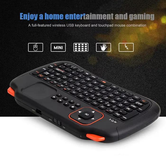 Mini clavier USB sans fil pour télécommande, TouchSub, 2.4G, 83 touches