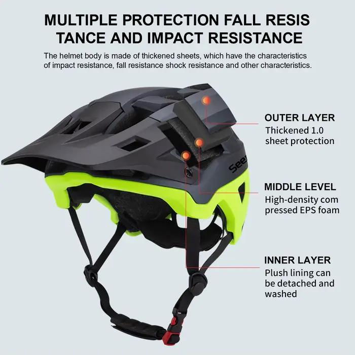 Casque de vélo Seeker Matte Color-Blocking, casque de protection léger et respirant pour VTT de descente, taille réglable
