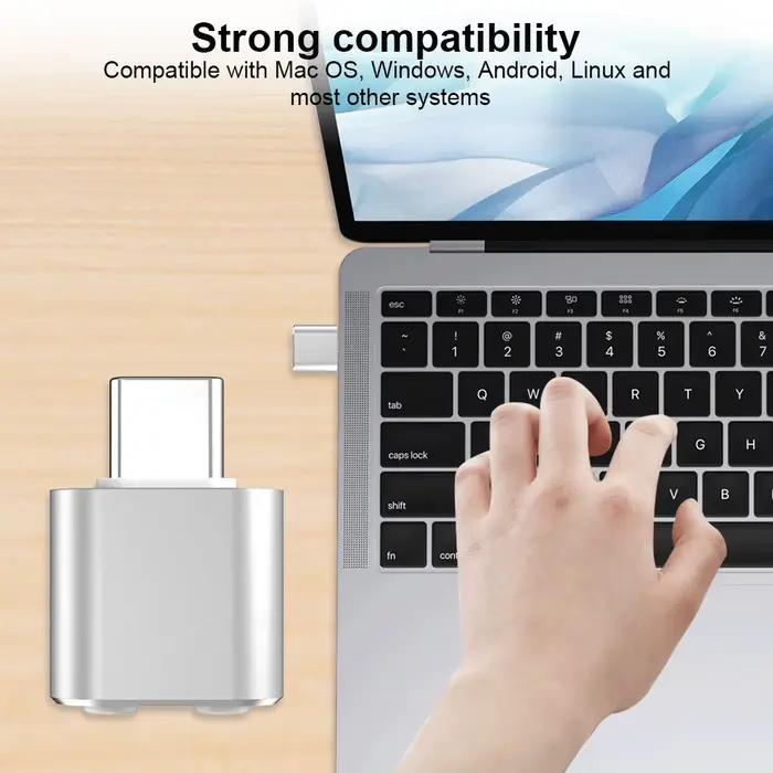 Dispositif de déplacement de souris USB-C en métal avec bouton de commutation