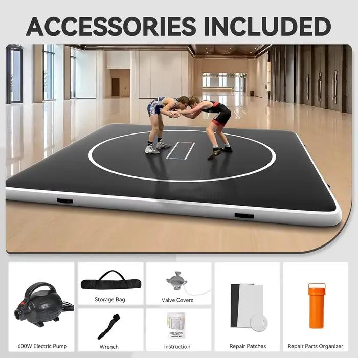 Tatames professionnels 3*3M pour le jiu-jitsu, tapis de lutte gonflable en PVC portable 10cm, Tatami BJJ MMA Arts martiaux Judo pour salle de sport