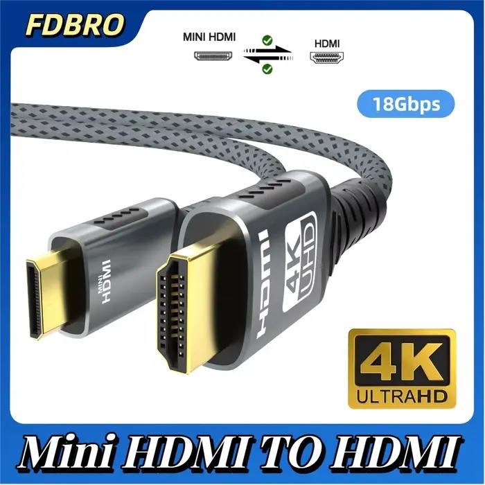 Câble Mini HDMI vers HDMI 4k HD 4K @ 60Hz 2K @ 120Hz