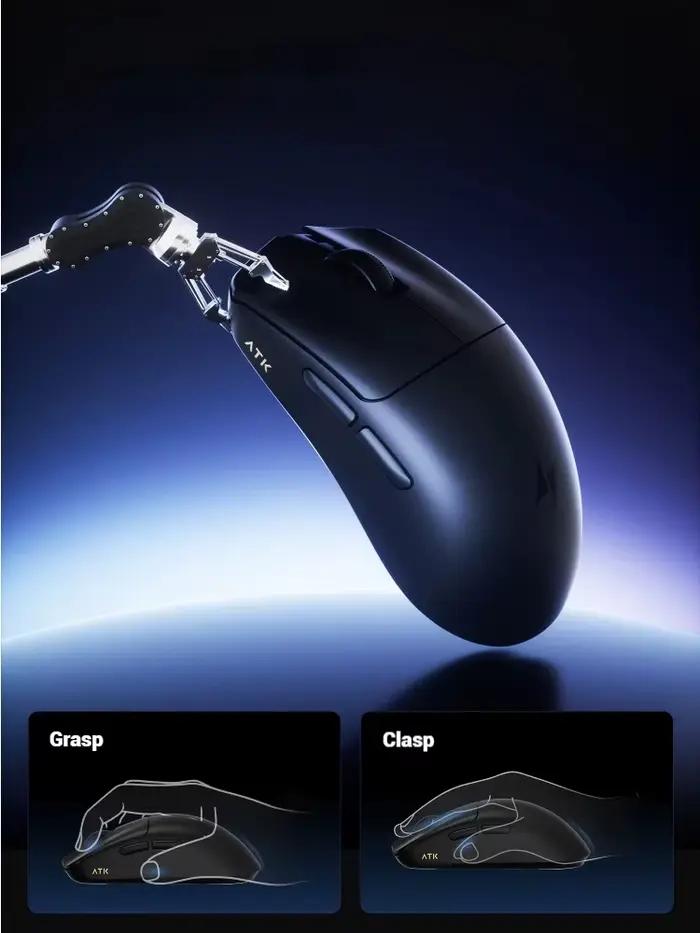Nouveau ATK Blazing Sky F1 V2 souris sans fil ultime légère PAW3950Ultra 8000Hz ergonomique symétrie extrême jeu e-sport