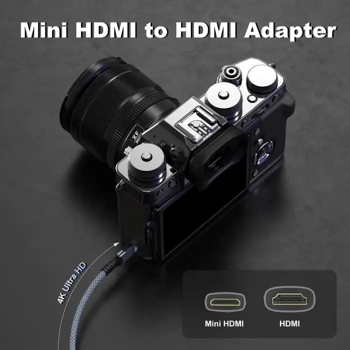 Câble Mini HDMI vers HDMI 4k HD 4K @ 60Hz 2K @ 120Hz