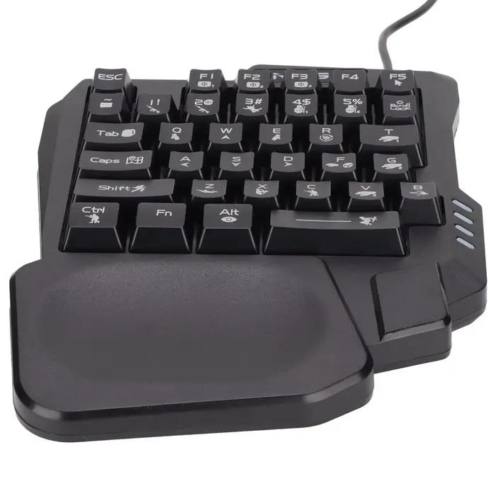 Clavier de jeu antidérapant noir à une main
