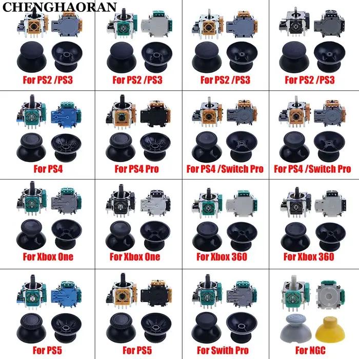 1 ensemble pour PS2 PS3 PS4 Pro PS5 Switch Pro Xbox One 360 contrôleur 3D analogique Joystick pouce bâton poignée capuchons pièces de réparation