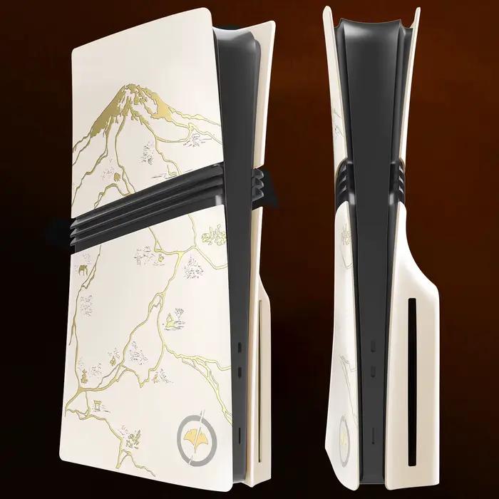 Pour Playstation 5/pour PS5 Pro/pour PS5 Console à disque mince plaque frontale fantôme limitée coque Yotei de remplacement avec autocollant Logo doré