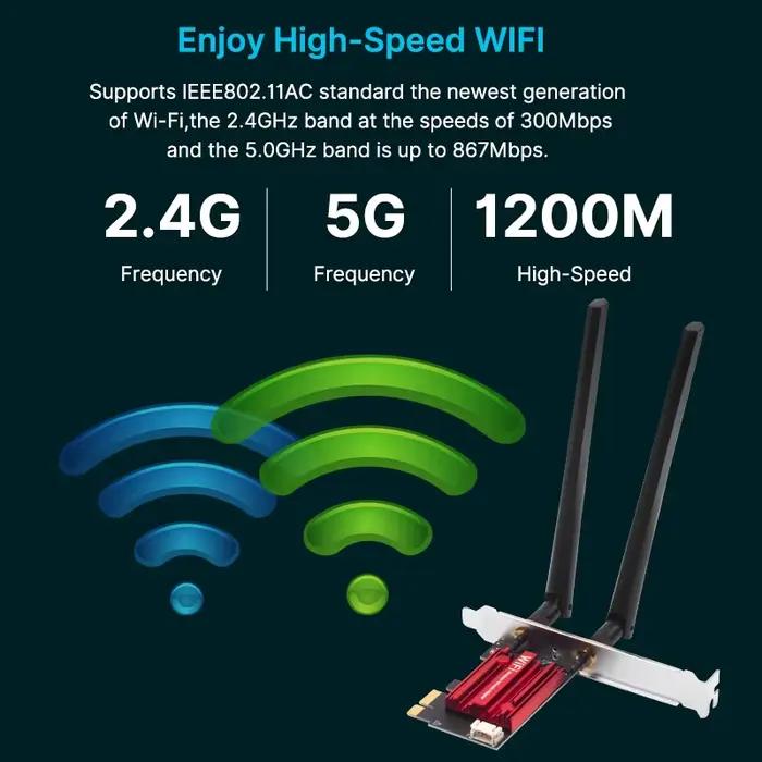 Adaptateur sans fil Wi-Fi 5 PCI-E